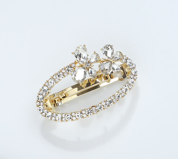 Дамска щипка за коса в два цвята - с камъни