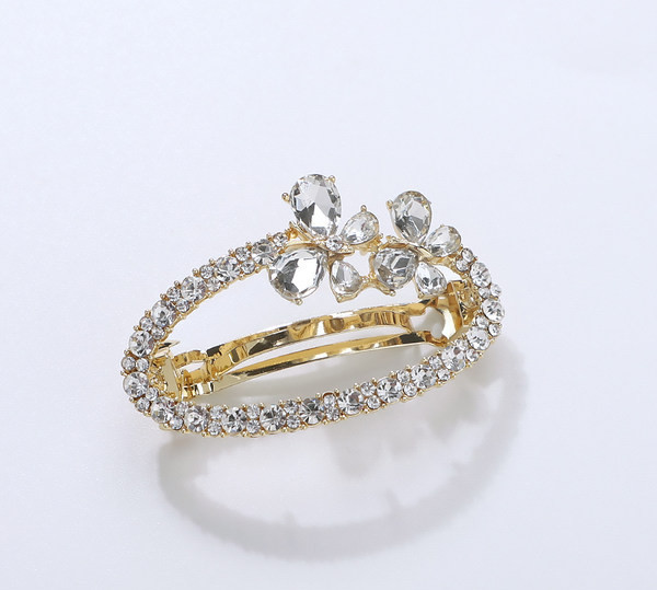 Дамска щипка за коса в два цвята - с камъни