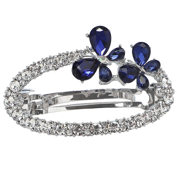 Дамска щипка за коса в два цвята - с камъни