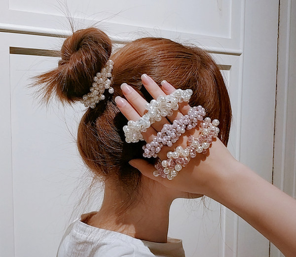 Дамски ластик за коса с перли