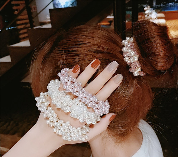 Дамски ластик за коса с перли