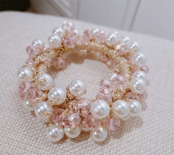 Дамски ластик за коса с перли