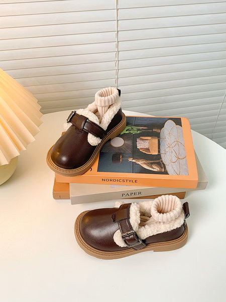 Детски кожени обувки с подплата 