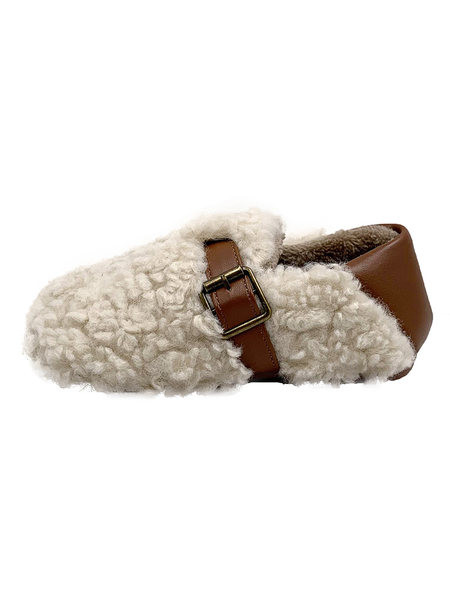 Ежедневни зимни обувки за момичета с метална катарама 