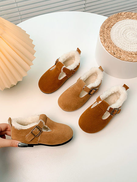 Ежедневни детски обувки с пухена подплата за момичета