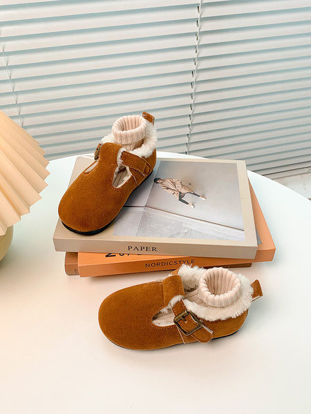 Ежедневни детски обувки с пухена подплата за момичета