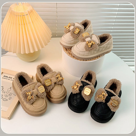 Детски обувки за момичета от еко кожа с  панделка