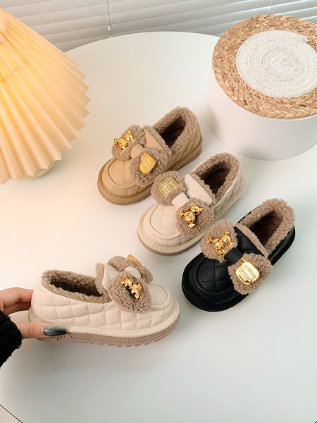 Детски обувки за момичета от еко кожа с  панделка