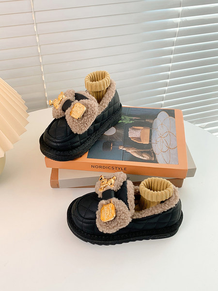 Детски обувки за момичета от еко кожа с  панделка