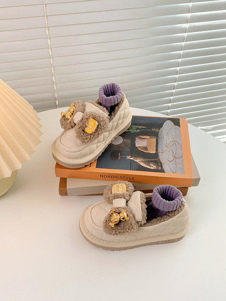 Детски обувки за момичета от еко кожа с  панделка