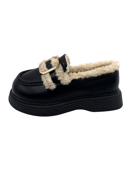 Детски кожени обувки с пухена подплата