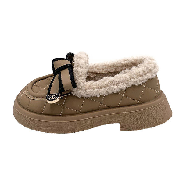 Детски обувки с панделка и подплата 