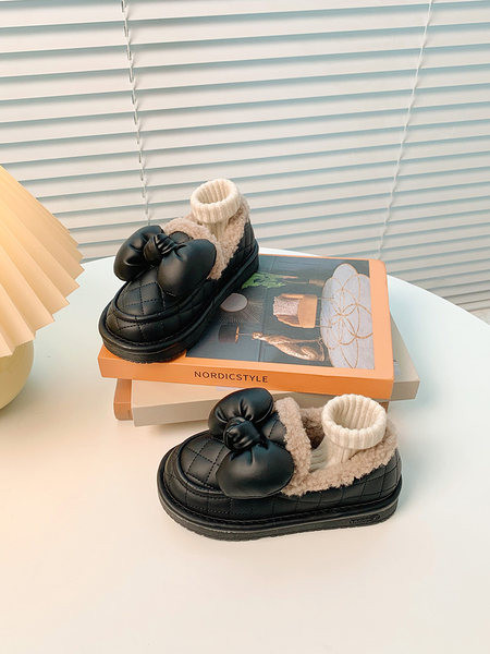 Ежедневни детски капитонирани обувки с панделка за момичета