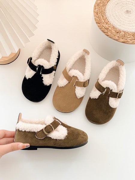 Зимни поларни обувки с велкро закопчаване