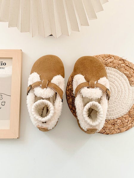 Зимни поларни обувки с велкро закопчаване