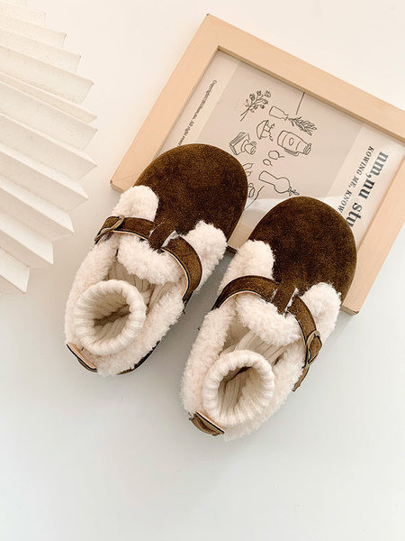 Зимни поларни обувки с велкро закопчаване