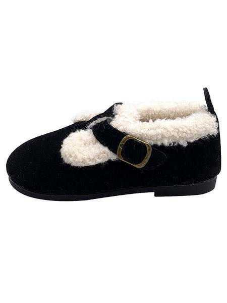 Зимни поларни обувки с велкро закопчаване