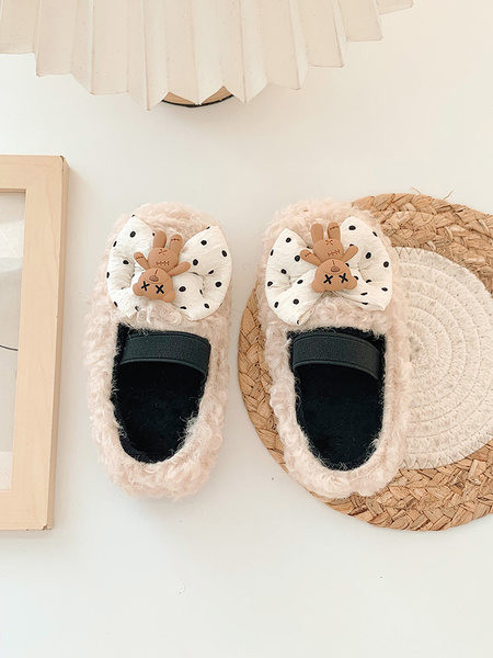 Пухени детски обувки с панделка