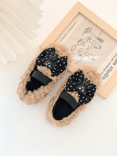 Пухени детски обувки с панделка