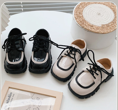 Ежедневни детски обувки тип лоуфъри с връзки за момичета