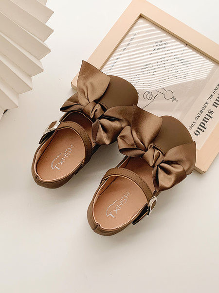 Детски обувки за момичета с панделка и катарама