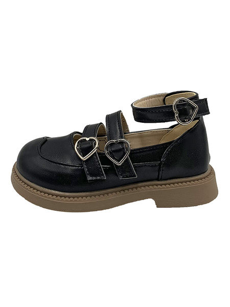 Ежедневни детски обувки с катарами- бежов и черен цвят