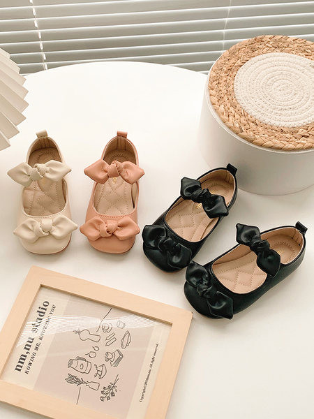 Ежедневни детски обувки с панделка от еко кожа