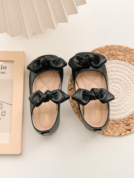 Ежедневни детски обувки с панделка от еко кожа