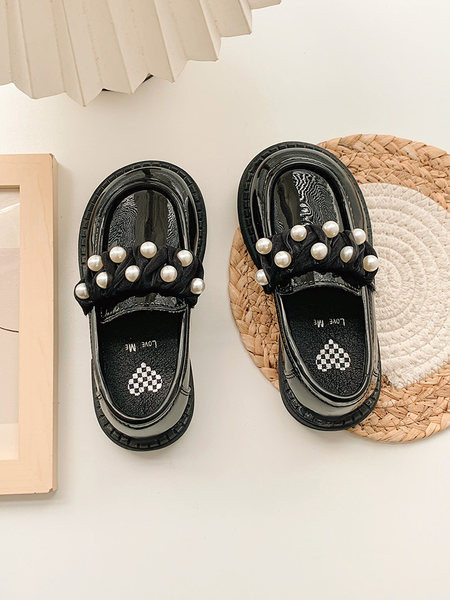 Детски обувки от еко кожа -с перли