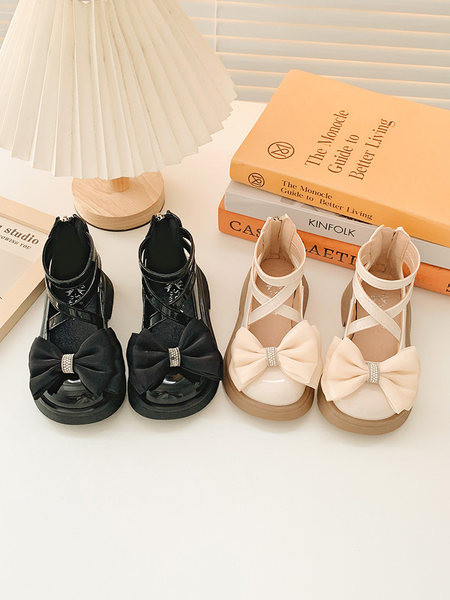 Детски ежедневни обувки за момичета с панделка и цип