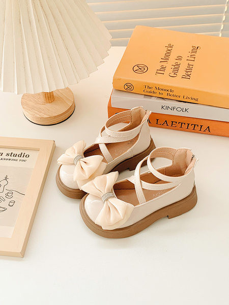 Детски ежедневни обувки за момичета с панделка и цип