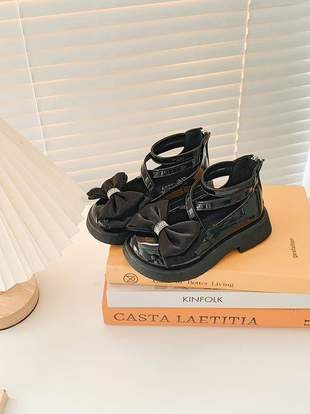 Детски ежедневни обувки за момичета с панделка и цип