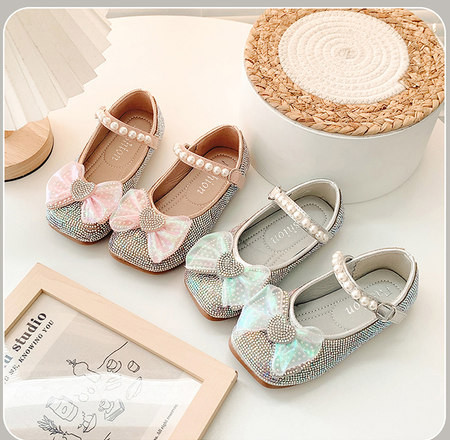 Детски обувки за момичета- с камъни