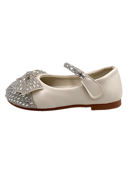 Модерни обувки за момичета с панделка и декоративни камъни