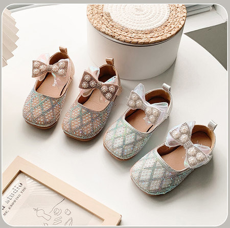 Pantofi formali pentru fete cu pietre si perle