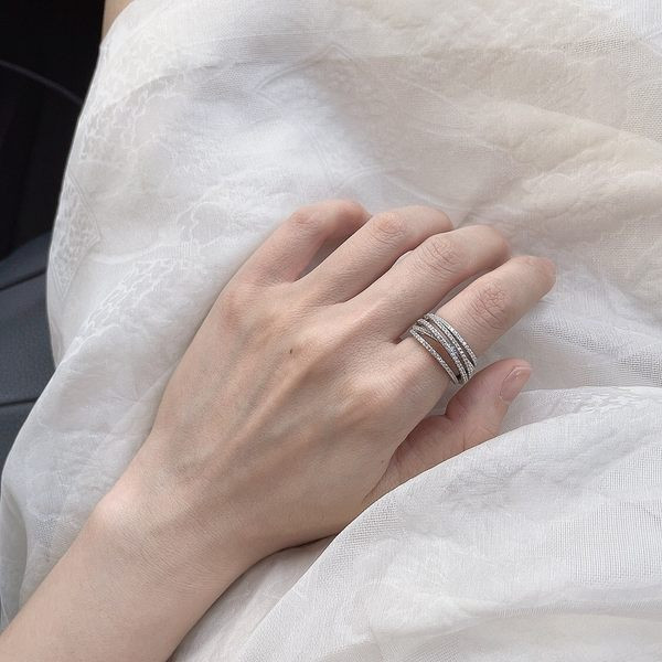 Inel de damă elegant stratificat cu pietre