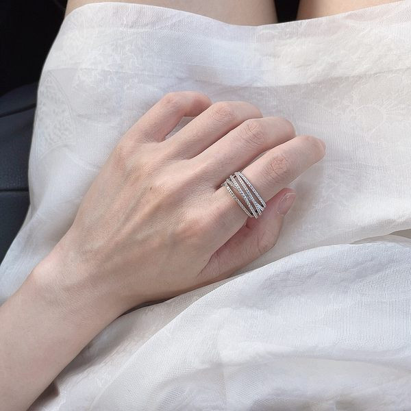 Inel de damă elegant stratificat cu pietre