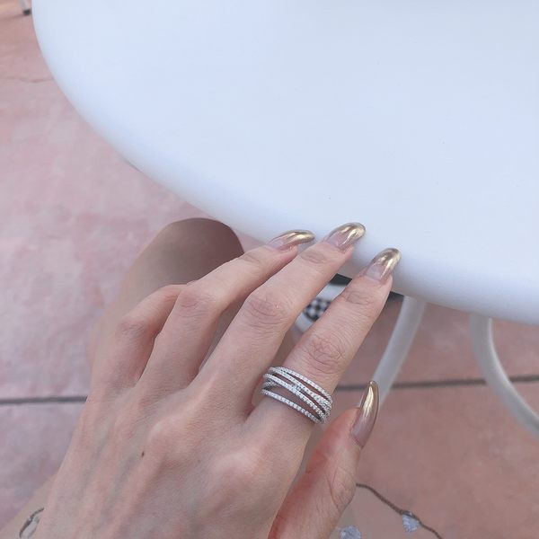 Inel de damă elegant stratificat cu pietre