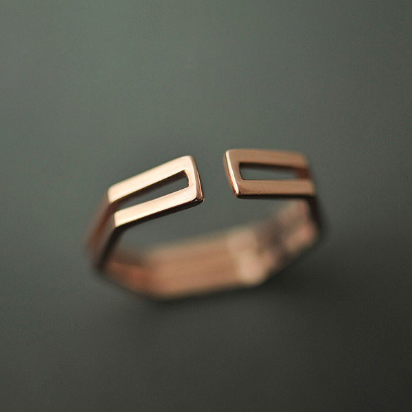 Inel reglabil model curat in doua culori