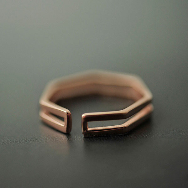 Inel reglabil model curat in doua culori