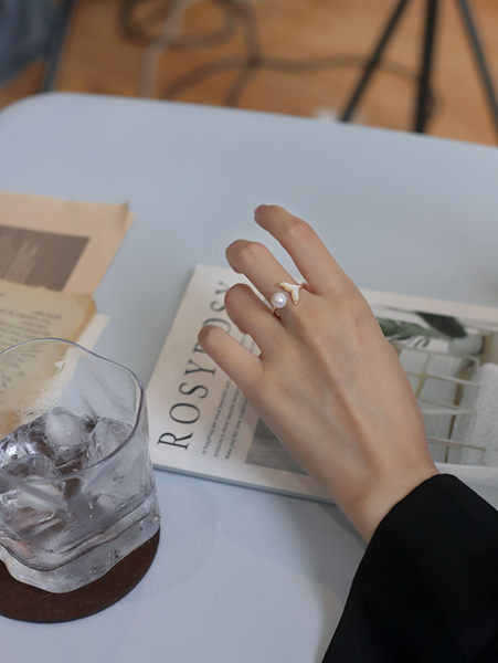 Inel de damă reglabil cu perle