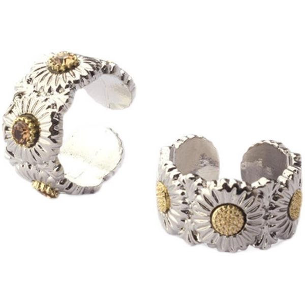 Inel reglabil cu piatra de culoare argintie