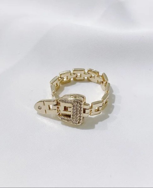 Inel de dama modern reglabil de culoare aurie