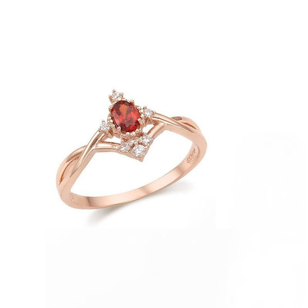 Inel de dama de aur model nou cu pietre colorate