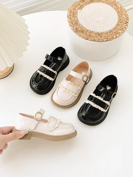 Pantofi copii cu catarama si dantela