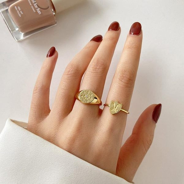 Inel reglabil gravat cu soare pentru femei