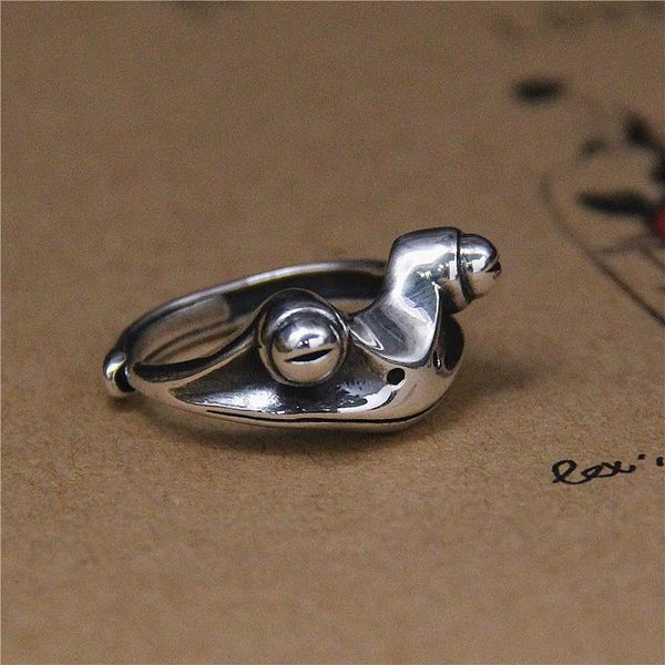 Ezüst női békagyűrű