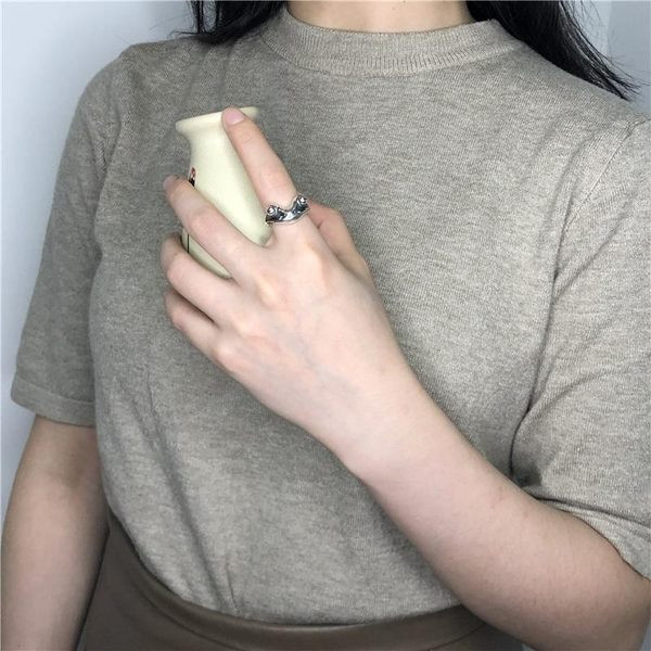 Ezüst női békagyűrű