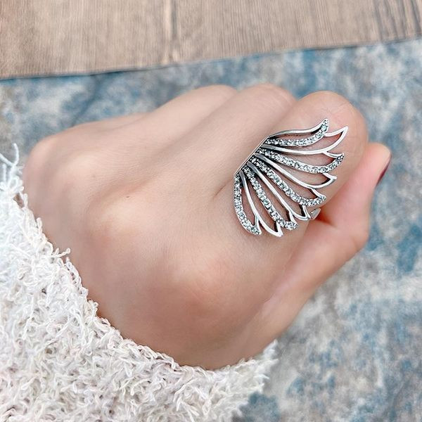 Inel de dama reglabil cu coada de Phoenix si pietre decorative