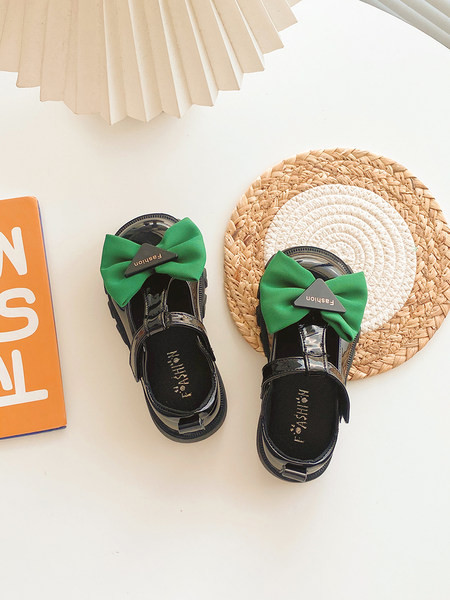 Pantofi inalti pentru fete din piele ecologica cu panglica